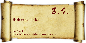 Bokros Ida névjegykártya